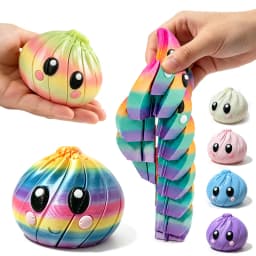 1/6pc 3D Printing Dumpling Sensory Decompression Toy Deformable Twist Creative Stress-Relief Gadget Desk Ornament