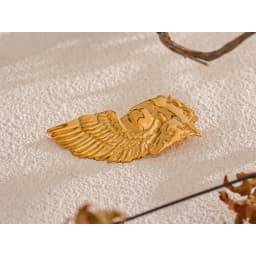 Yhpup Distinctive Stainless Steel Horse Wing Golden Brooches 18K PVD Plated Metal Clothing Accessories Chic Jewelry Wholesale