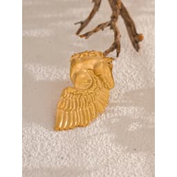 Yhpup Distinctive Stainless Steel Horse Wing Golden Brooches 18K PVD Plated Metal Clothing Accessories Chic Jewelry Wholesale