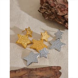 Yhpup New Stainless Steel Pentagram Star Dangle Earrings Bijoux Women Simple Metal Rust Proof Trendy Daily Gold Color Jewelry