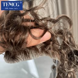 Curly Hair Realistic Front Hairline 100% Natural Human Hair Toupee For Men V Style Front man wig WithThin Skin PU Base Man Wig