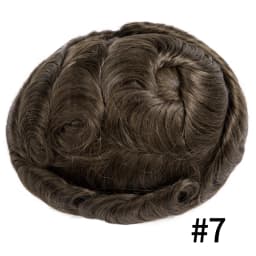 Curly Hair Realistic Front Hairline 100% Natural Human Hair Toupee For Men V Style Front man wig WithThin Skin PU Base Man Wig
