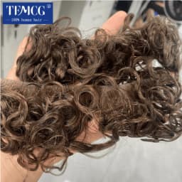 Curly Hair Realistic Front Hairline 100% Natural Human Hair Toupee For Men V Style Front man wig WithThin Skin PU Base Man Wig