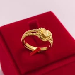 24k Gold Plated Heart Finger Rings for Women Wedding Band Engagement Jewelry Valentine's Day Gifts Wholesale