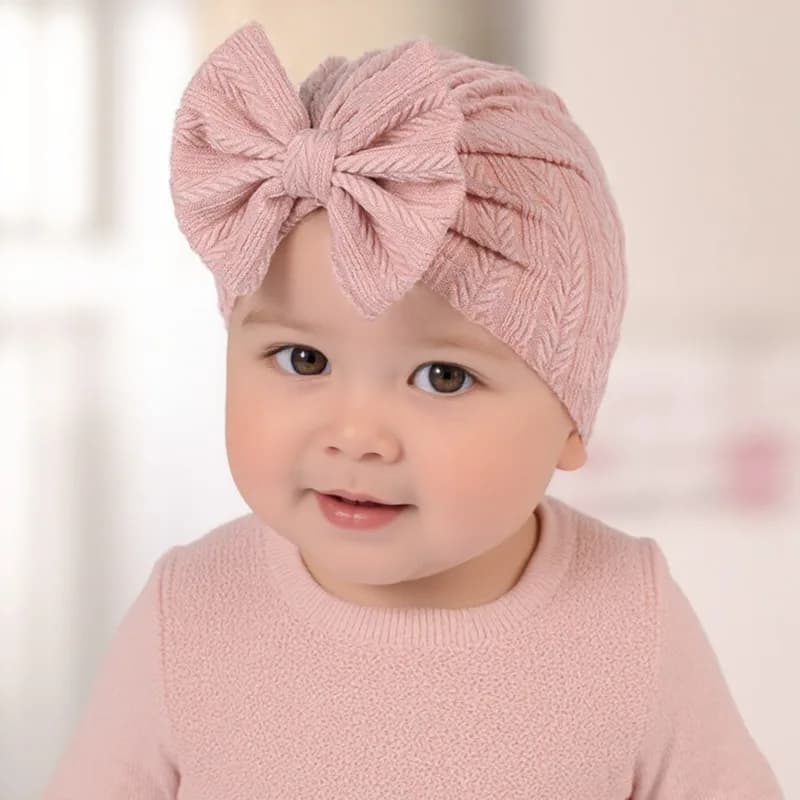 Cute Baby Hat Girls Kids Beanie Bowknot Cap Newborn Photography Spring Autumn Turban Infant Children Props