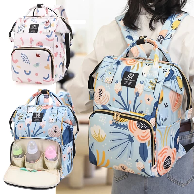 Fashion Print Nappy Backpack Bag Mummy Large Capacity Bag Mom Baby Multi-function Outdoor Travel Diaper Bags for Baby Care Stuff