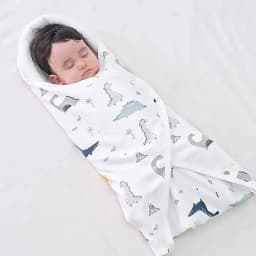 Baby Swaddling Blanket Cotton Infant Nursery Wrap For Newborns Dinosaur Print Head Neck Protector Blanket Warm Baby Blanket
