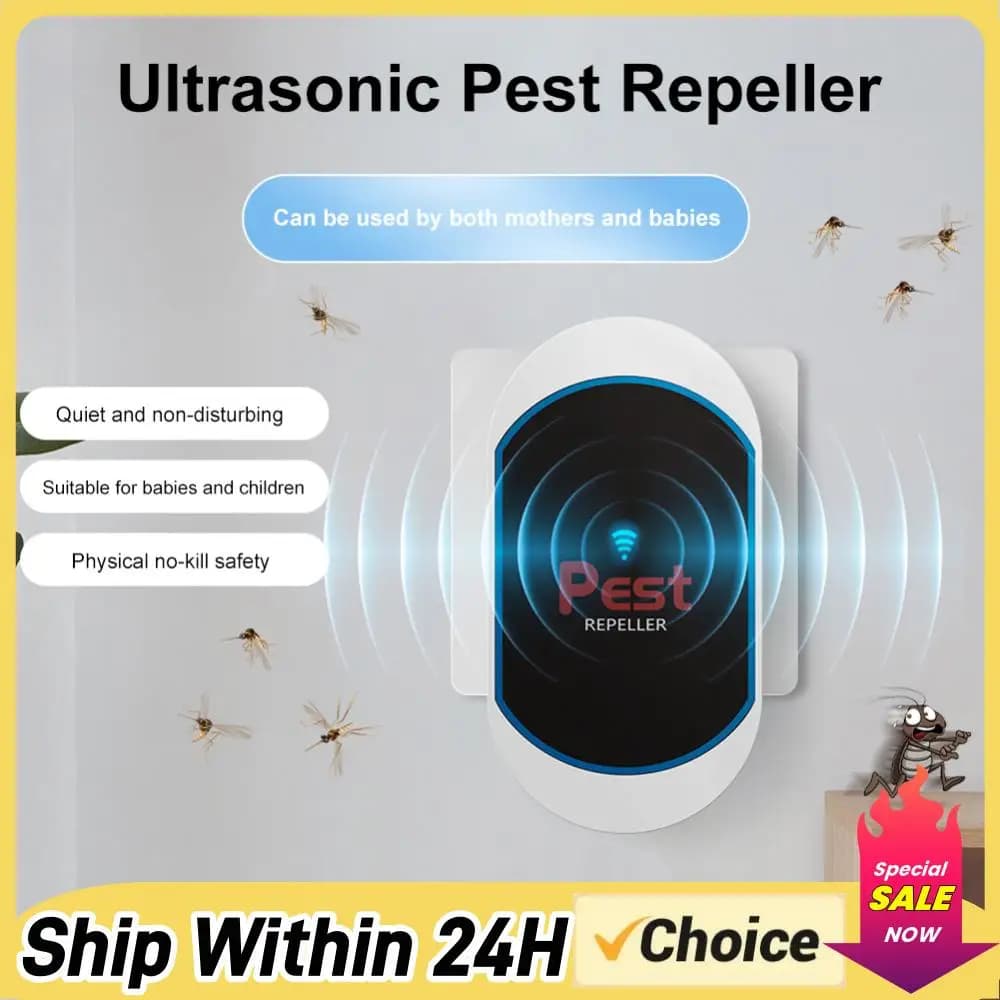 Ultrasonic Pest Repeller Electronic Pest Repeller No Noise Plug-in Insect Repeller Rat Mosquito Repellent for Bat Mosquito
