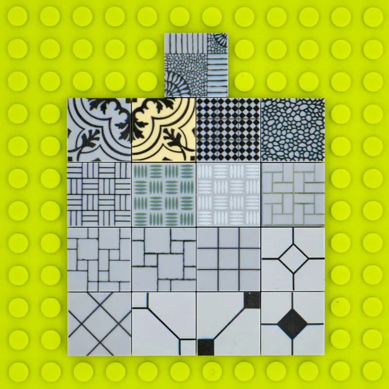 Custom Printed Brick Tiles Decorated Detailed Block Floor wall 2*2 MOC City Construction Building Toys 20PCs/lot