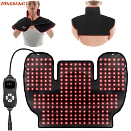 Heating Red&Infrared Light Shoulder for Body Upper Back 660nm&850nm Dual-chip LED Wearable Wrap Pad Pain Relief Muscle Relaxing