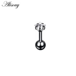 Alisouy 2pcs Star Prong Set Zircon Ear Cartilage Piercing Tragus Helix Studs Piercing Body Jewelry 16g Stianless Steel Earrings