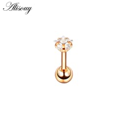 Alisouy 2pcs Star Prong Set Zircon Ear Cartilage Piercing Tragus Helix Studs Piercing Body Jewelry 16g Stianless Steel Earrings