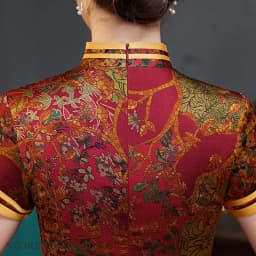 Traditional Mandarin Collar Cheongsam Vintage Classic Lady Long Qipao Sexy Slim Split Chinese Dress Qipao Print Flower Vestidos