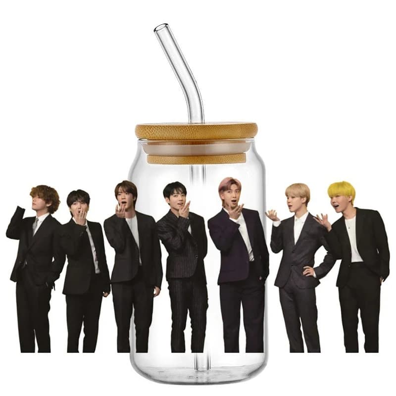 Popular Korean oppa groups easy peel waterproof Party DIY Decals 3D transfers uvdtf tumbler stickers 16oz uv dtf cup wraps