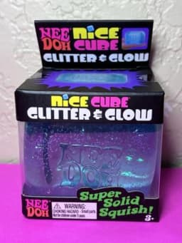 @Needoh Nice Cube Glitter & Glow Squeeze Sensory Stretch Anxiety Relief ADHD Fidget Leisure Adult Gift