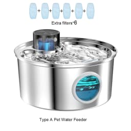 108 oz/3.2L Stainless Steel Cordless 5V Cat Dog Pet Drink Water Fountain Rechargeable Automatic Water Feeder Motion Sensor Bowl