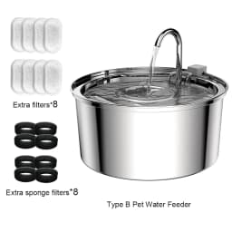 108 oz/3.2L Stainless Steel Cordless 5V Cat Dog Pet Drink Water Fountain Rechargeable Automatic Water Feeder Motion Sensor Bowl