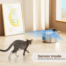 108 oz/3.2L Stainless Steel Cordless 5V Cat Dog Pet Drink Water Fountain Rechargeable Automatic Water Feeder Motion Sensor Bowl