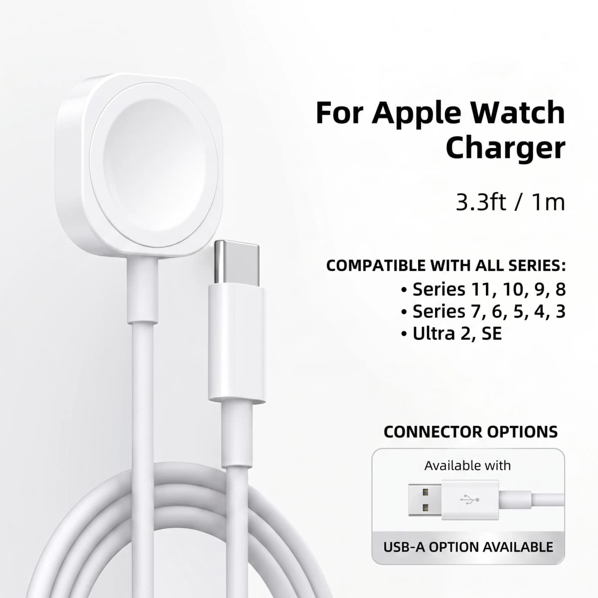 Magnetic Wireless Charger For Apple Watch USB Type C Charging Cable For Apple Watch 11 10 9 8 7 6 5 4 3 2 1 Ultra iWatch Charger