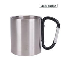 200ml Outdoor Camping Mug Stainless Steel Cup Traveling with Carabiner Handle Coffee Tea Mug Cookware Set Outdoor