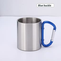 200ml Outdoor Camping Mug Stainless Steel Cup Traveling with Carabiner Handle Coffee Tea Mug Cookware Set Outdoor