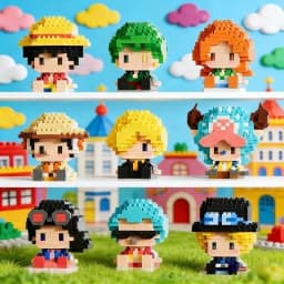 Anime Building Block One Luffy Nami Usopp Assembly Piece 3D Model Robin Franky Jinbe Sanji Mini Bricks Figure Toys For Gift