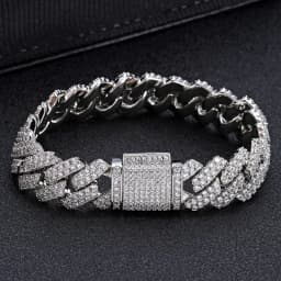 ESKEEM 14mm Bling Iced Out Cuban Zirconia Cuban Miami Prong Link For Women Men Hip Hop Street Bracelets Jewelry Wholesale