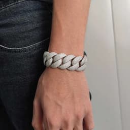 ESKEEM 2/3/4/6Row Full Diamond Bubble Cuban Bracelet 10/13/18/20/22MM CZ Stone Iced Out Hip Hop Jewelry Cuban Bracelet Women Men
