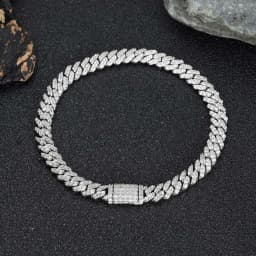 6mm Cuban Chain Women Bracelet Real Gold Plated Hip Hop Rock Street Jewelry Iced Out Cuban Bracelet Charms Birthday Gift