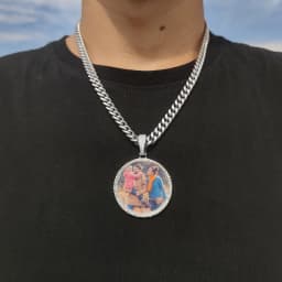 Custom Made Big Photo Medallions 18k Gold Necklace Pendant Iced Out Cuban Men Hip Hop Picture Jewelry Gift Can Free Custom Logo