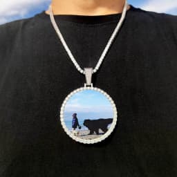 Custom Made Big Photo Medallions 18k Gold Necklace Pendant Iced Out Cuban Men Hip Hop Picture Jewelry Gift Can Free Custom Logo