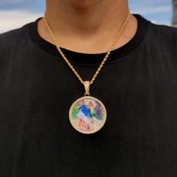 Custom Made Big Photo Medallions 18k Gold Necklace Pendant Iced Out Cuban Men Hip Hop Picture Jewelry Gift Can Free Custom Logo