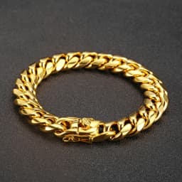 6mm-14mm18k Gold Plated Stainless Steel Cuban Bracelets Curb Cuban Link Chain Bracelets For Hiphop Jewelry