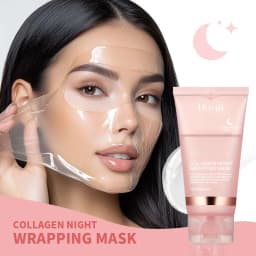 Collagen Overnight Wrapping Peel Off Facial Mask Set Korean Collagen Night Wrapping Mask Deeply Hydrates Night Care Mask Cream