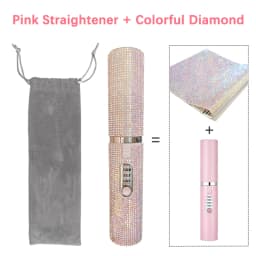 2-IN-1 Electric USB Hair Straightener Curler Fashion Colored Diamond Design Wireless Travel Hair Straightening Styler Brush