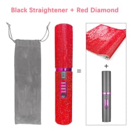 2-IN-1 Electric USB Hair Straightener Curler Fashion Colored Diamond Design Wireless Travel Hair Straightening Styler Brush