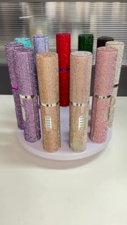 2-IN-1 Electric USB Hair Straightener Curler Fashion Colored Diamond Design Wireless Travel Hair Straightening Styler Brush