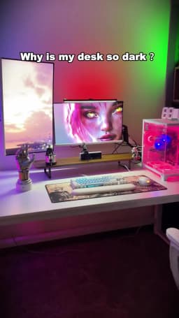 USB Powered LED Monitor Light Bar, RGB Color Changing Hanging Screen Lamp, Stepless Dimmable Atmosphere Light for PC Gaming Room