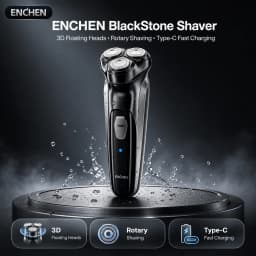 ENCHEN BlackStone Men Electric Shaver 3D Floating Head Anti Pinch 1H Fast Charge Pop Up Sideburn Trimmer Portable Beard Razor