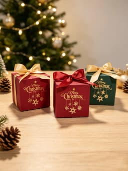 Christmas square paper gift box, Christmas candy chocolate Dim sum gift box, holiday party gift gift box decoration