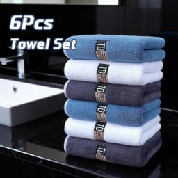 6pcs Thickened Microfiber Towel Set, 40x80cm/15.7"x31.5" Towel, Absorbent Quick-Drying Suitable for Family Fitness and Travel