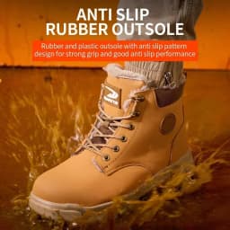 2025Fashion Winter Warm Men's Work Safety Boots Waterproof Sturdy Steel Toe Shoes Sports Shoes Safety Protection Cold Prevention