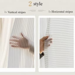 1PC Japanese Simple White Striped Tulle Window Chiffon Sheer Curtains for Living Room Bedroom Dining Luxury Decor Drapes 창문커텐