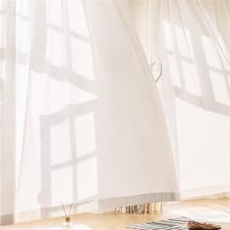 1PC Japanese Simple White Striped Tulle Window Chiffon Sheer Curtains for Living Room Bedroom Dining Luxury Decor Drapes 창문커텐
