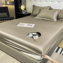 Mulberry Silk Fitted Sheet Natural Silk Bed Cover Queen King Size Bed Cover Customized Size Luxury High-End Silk Bedding Sheets