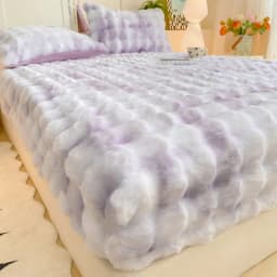 Winter Luxury Warm Faux Fur Fitted Sheet Solid Color Fluffy Soft Long Plush Bed Sheet Set Queen King Thick Padded Mattress Cover
