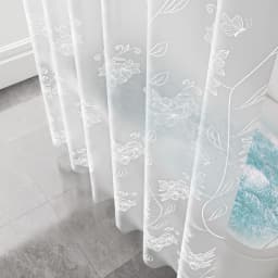 Shower Curtain White Floral Printed 240cm Bathroom Shower Curtains Pvea Fabric Luxury Romatic Style Waterproof Bathroom Curtain
