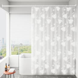 Shower Curtain White Floral Printed 240cm Bathroom Shower Curtains Pvea Fabric Luxury Romatic Style Waterproof Bathroom Curtain