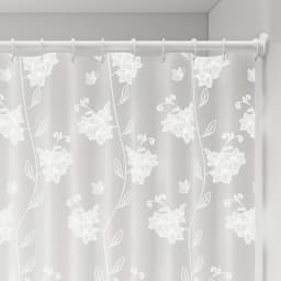 Shower Curtain White Floral Printed 240cm Bathroom Shower Curtains Pvea Fabric Luxury Romatic Style Waterproof Bathroom Curtain