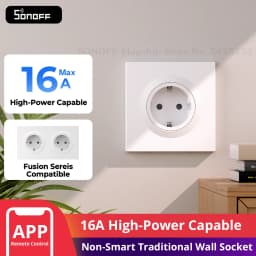 SONOFF WS01STPF-E Fusion Series Non-Smart Traditional Wall Socket Type F Fire Resistant Protection Moisture Ready Durability